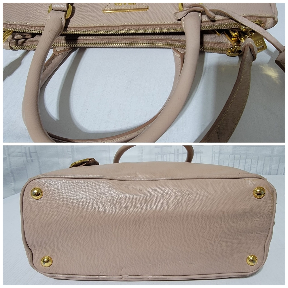 Prada Saffiano Lux Leather Small Galleria Double Zip Tote Bag Light Rose Pink - Picture 10 of 16